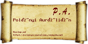 Polányi Aurélián névjegykártya